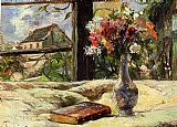 Vase of Flowers and Window by Paul Gauguin